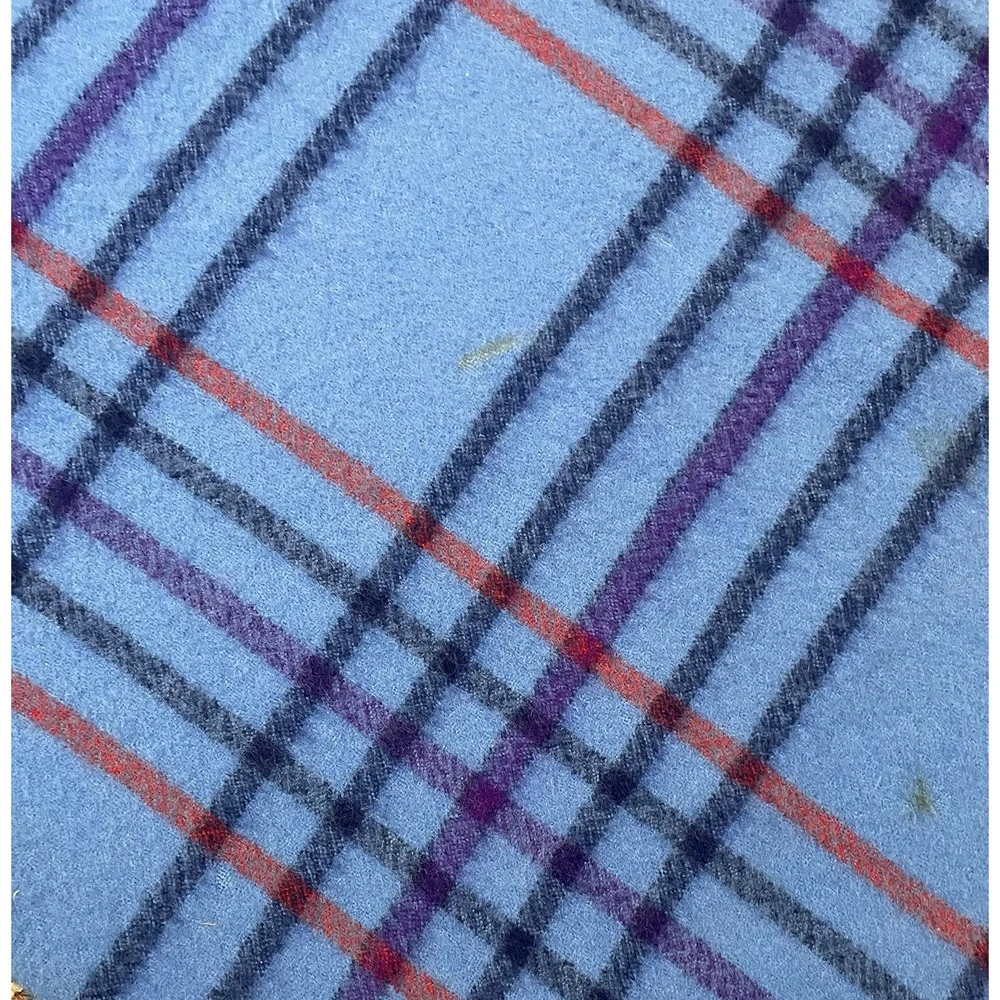 Vtg Albany Woollen Mills Blanket Australian 100% Wool Snuggle Rug Blue 51